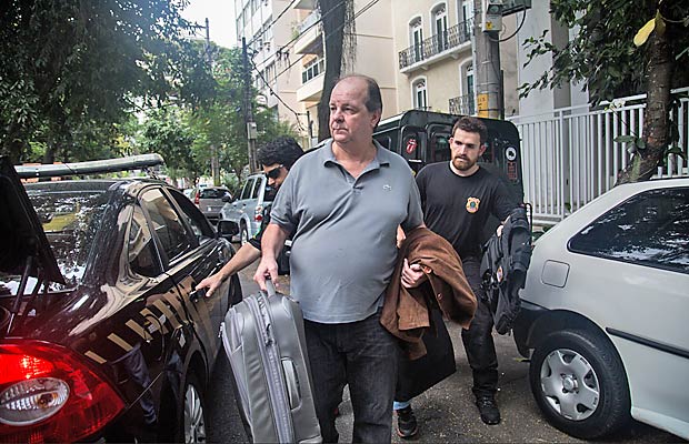 O ex-diretor da Petrobras Jorge Zelada ao ser preso pela Polícia Federal