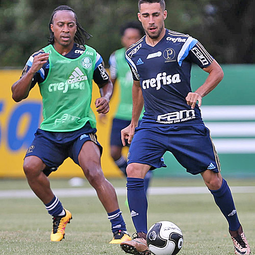 Jogadores do Palmeiras durante treinamento