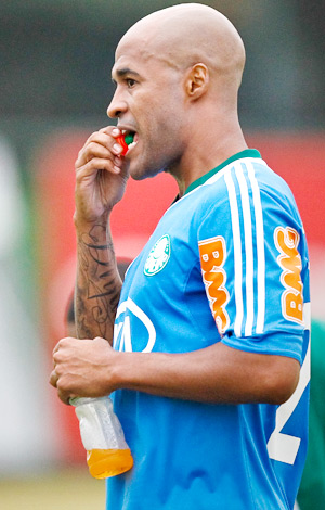 Marcos Assunção durante treino do Palmeiras
