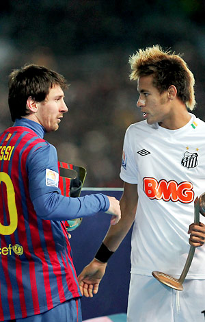 Messi e Neymar no Mundial de Clubes de 2011