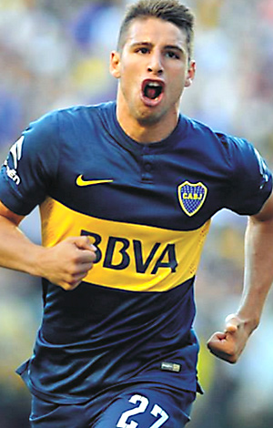 Jonathan Calleri comemora gol pelo Boca Juniors