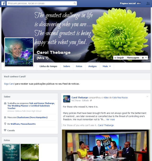 A professora Carol Thebarge tinha cerca de 250 alunos no seu Facebook