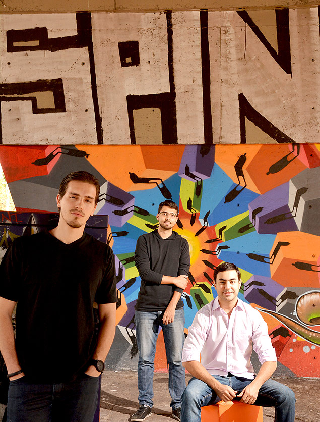 Guilherme Hilsdorf, Fernando Pires e Vincius Hilsdorf, scios da Start Apps, empresa de aplicativos que criaram na faculdade