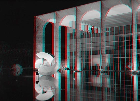 Imagem Palcio do Itamaraty, projetada por Oscar Niemeyer, pode ser apreciada em 3D