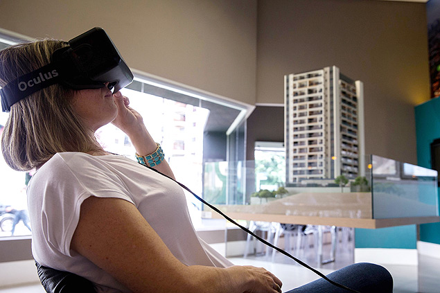 Corretora usa culos de realidade virtual que mostra como sero ambientes de empreendimento da Gafisa, em SP