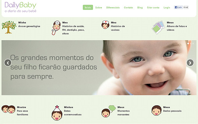 Home page do servio DailyBaby