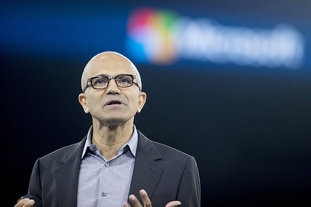 Satya Nadella, CEO da Microsoft, em foto de julho de 2014: empresa vai demitir 7.800 funcionrios