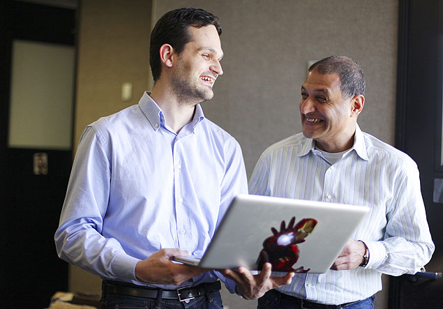Sheeroy Desai ( dir.) e Luca Bonmassar, cofundadores da start-up de recrutamento Gild