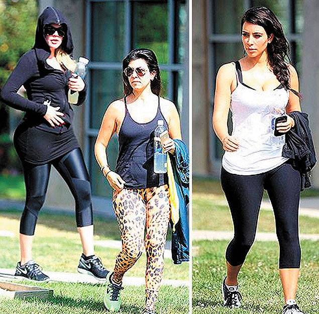 Khloe (esq.), Kourtney e Kim Kardashian com as calas da grife, em imagem postada no perfil da Cndida Mari
