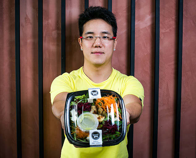 So Paulo, SP, BRASIL-12-05-2016: Peter Chun (29), fundador da Startup Marmotex,  retratado no restaurante Goog 4 You, parceiro de sua empresa. Foto: Bruno Santos/ Folhapress) *** NEGOCIOS *** EXCLUSIVO FOLHA***