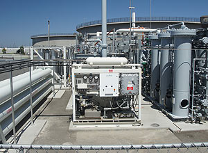 Estação de tratamento de esgoto que transforma gás metano dos dejetos em hidrogênio