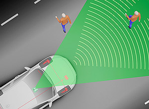 Sistema usa cmera e radar para detectar pedestres e ciclistas