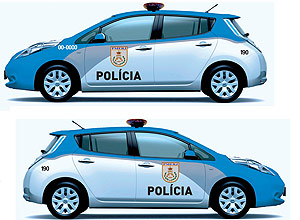 Divulgação PM do Rio usará carro elétrico como viatura