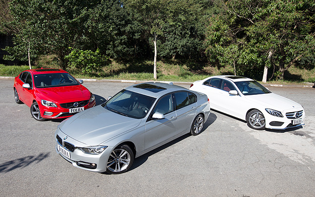 BMW 328i, Mercedes C250 e Volvo S60 mostram que tm muito em comum