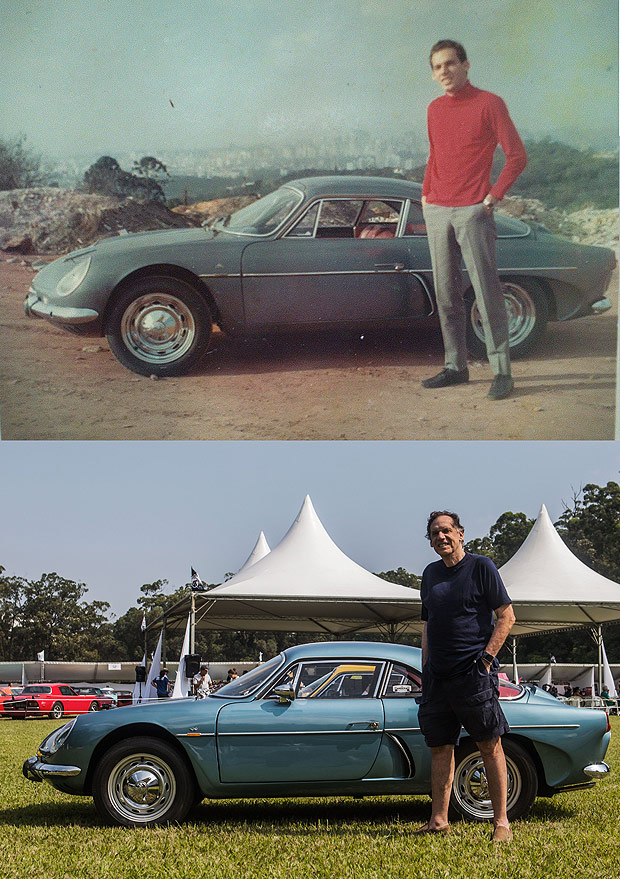Jorge Lakatos, em 1966 e hoje, com seu Willys Interlagos 1965