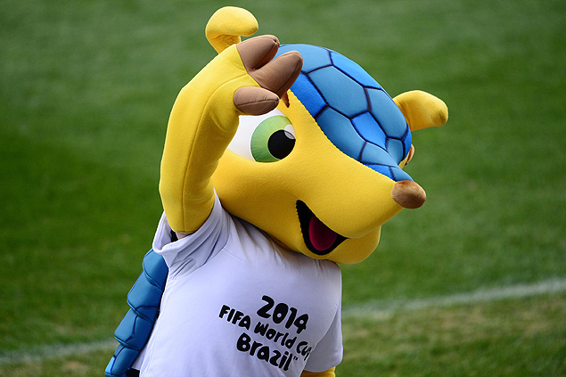 O tatu-bola Fuleco, mascote da Copa do Mundo deste ano