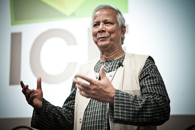 O economista indiano Muhammad Yunus, conhecido como "o banqueiro dos pobres"