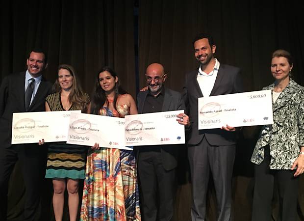 Vencedores do Visionaris: Claudia Vigital, Lilian Prado, Fbio Bibancos e Fernando Assad