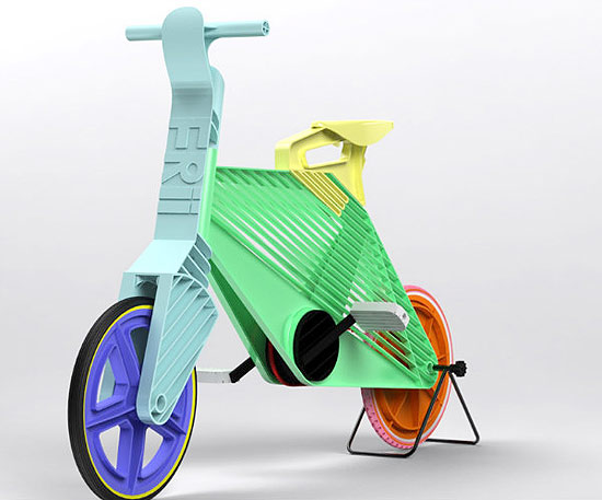 A bicicleta de plástico criada por Dror Peleg