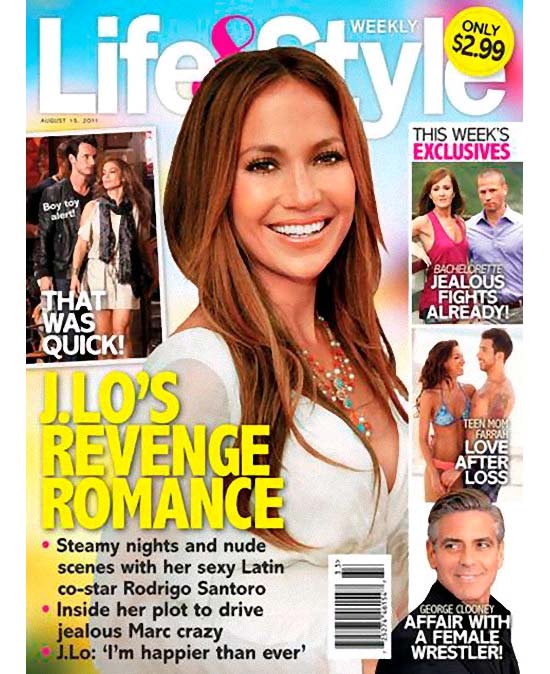 Jennifer Lopez na capa da revista "Life & Style"