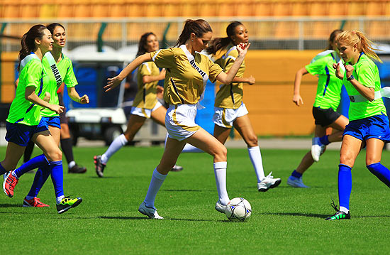 Miss Brasil Priscila Machado mostrou habilidade no jogo de hoje