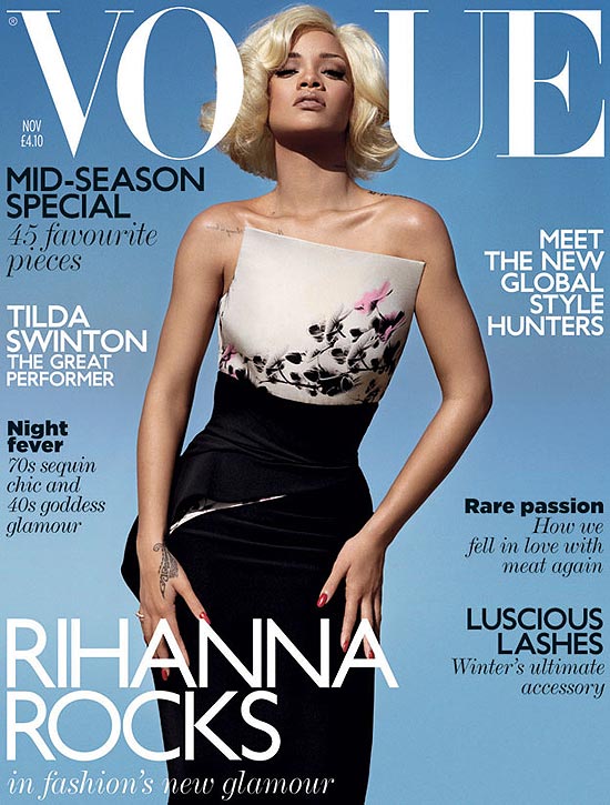 Rihanna aparece loira na capa da "Vogue" inglesa
