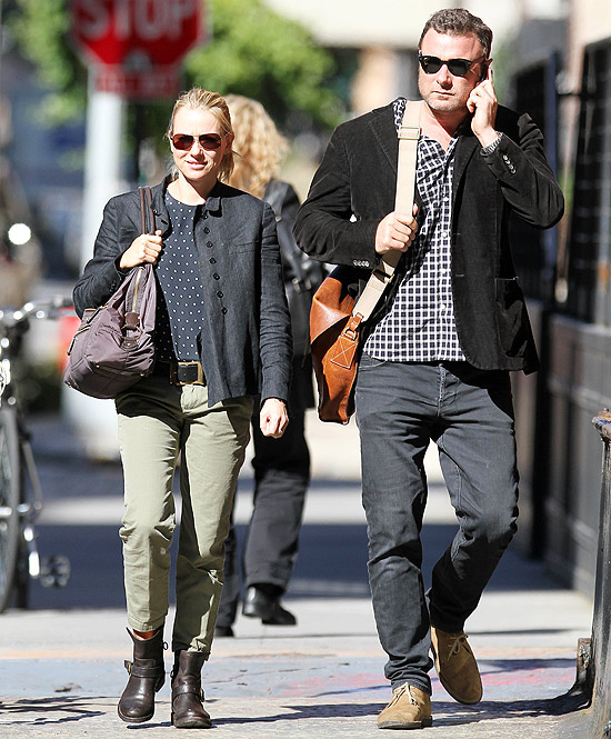 O casal de atores Naomi Watt e Lie Schreiber em Nova York