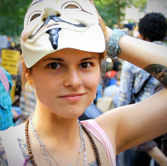Uma das mulheres retratadas no blog "Hot Chicks of Occupy Wall Street"
