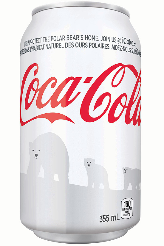A lata branca da Coca-Cola