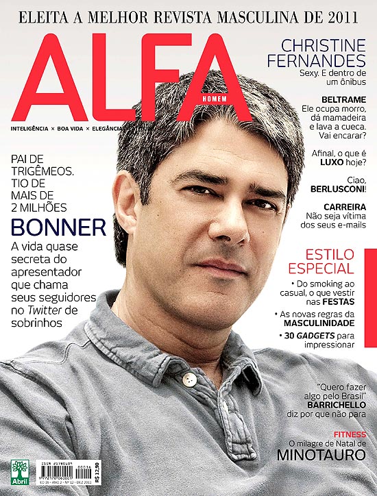 William Bonner é capa da revista "Alfa" de dezembro