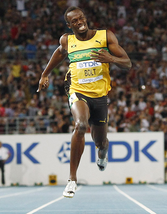 Usain Bolt, o homem mais rápido do mundo, tem a palavra "raio" no sobrenome