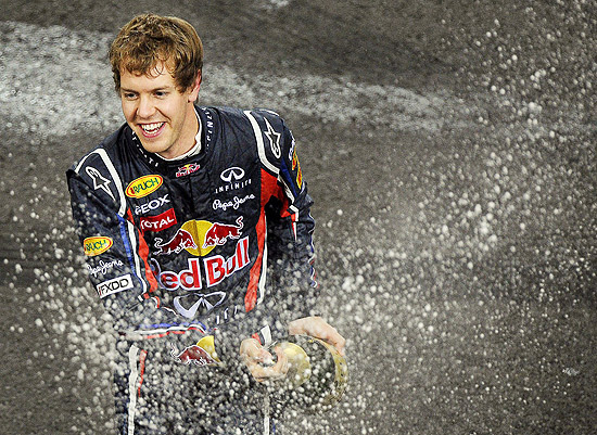 O piloto Sebastian Vettel, da Red Bull; clique na foto e veja imagens da carreira do alemão