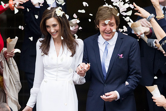 O músico Paul McCartney em seu casamento com Nancy Shevell em outubro passado