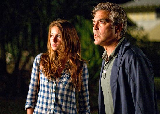 George Clooney e a Shailene Woodley em cena de "Os Descendentes"