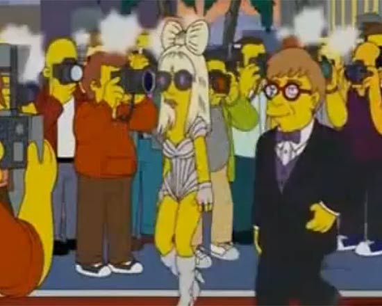 Uma das cenas de Lady Gaga no seriado "Os Simpsons"