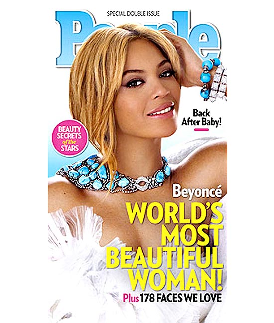Beyoncé na capa da "People", que a elegeu a mulher mais bonita do mundo
