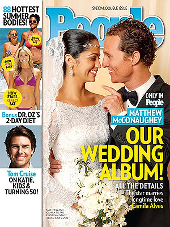 Revista divulgou a foto do casamento de Camila Alves e Matthew McConaughey