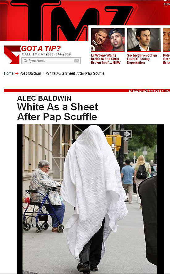 Alec Baldwin tentou se disfarçar de "fantasma" para sair na rua