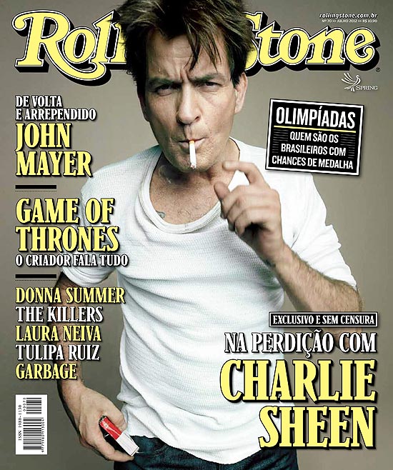 Chalie Sheen é capa da "Rolling Stone" de julho