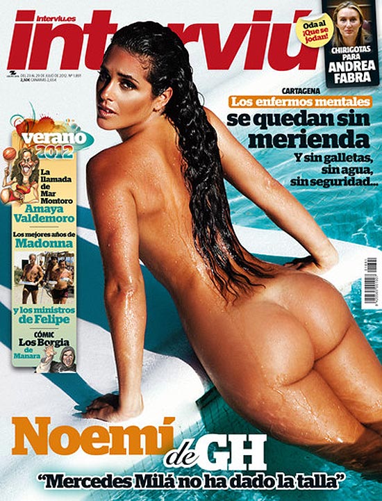 Noemi, participante do "Gran Hermano" que também esteve na casa do "Big Brother Brasil", na capa da revista "Interviú"