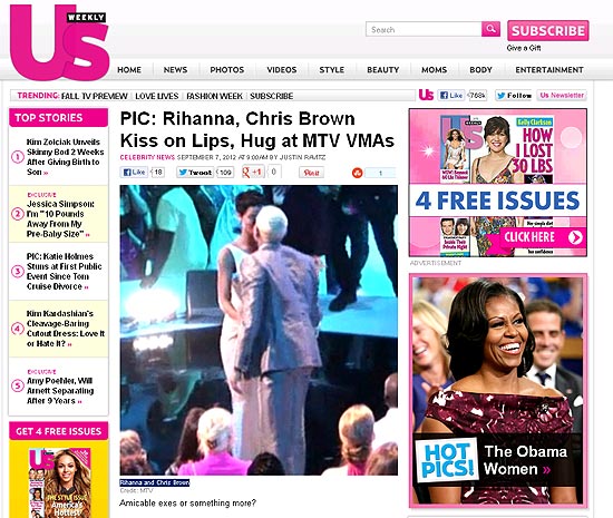 Rihanna beija Chris Brown