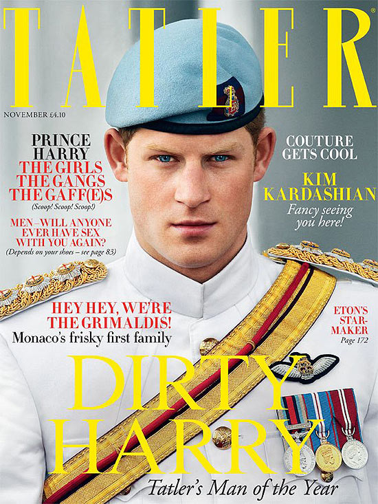 Capa da revista "Tatler" com o príncipe Harry da Inglaterra como homem do ano