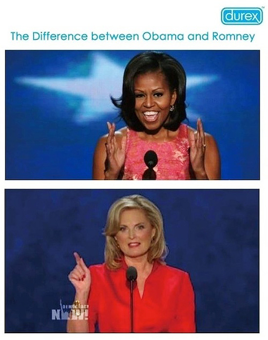Marca de Camisinhas mostra "grande diferença" entre Obama e Romney