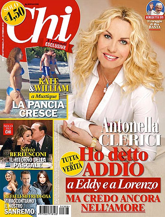 Capa da revista italiana "Chi", com fotos de Kate Middleton de biquíni