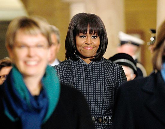 Michelle Obama com visual adotado em janeiro