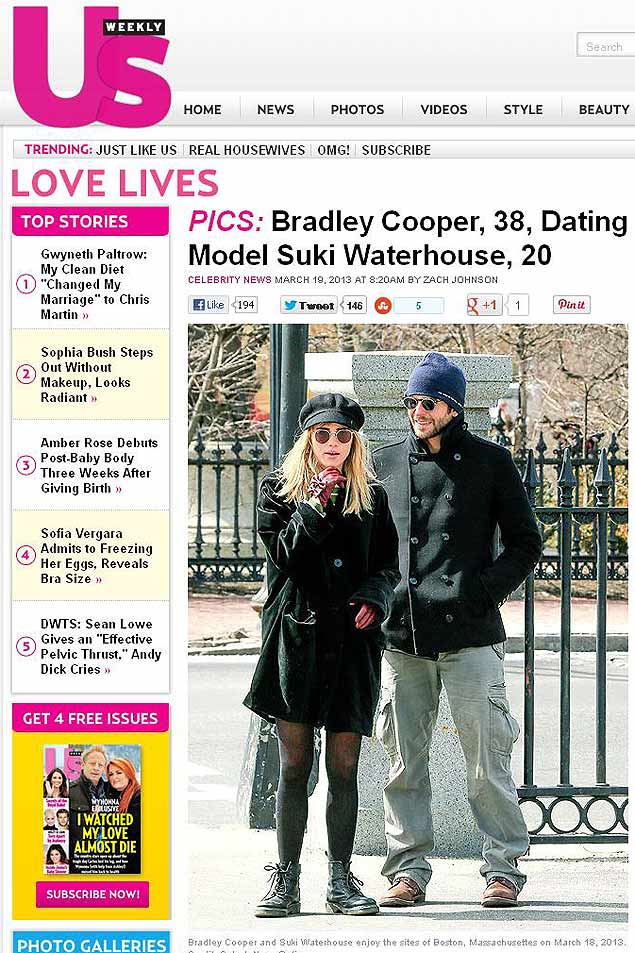 Bradley Cooper e Suki Waterhouse