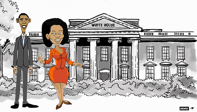 Obama e Michelle no desenho de Norm Augustinus 