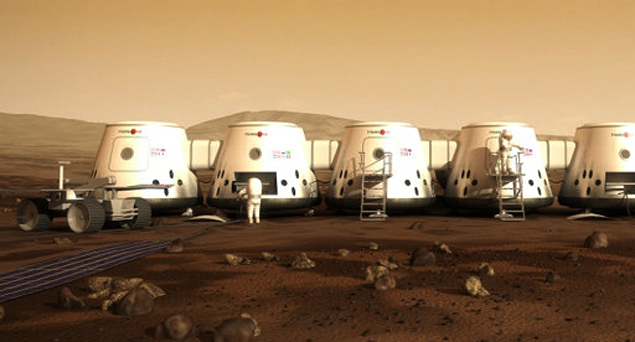 Ilustração do que seria a colônia em Marte