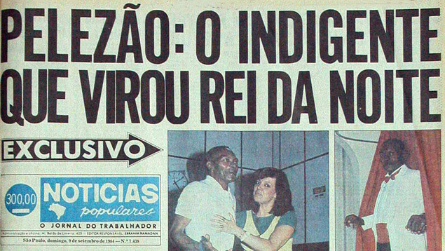 Manchete do 'NP' de 9 de setembro de 1984 dava conta da popularidade de Pelezo na noite paulistana