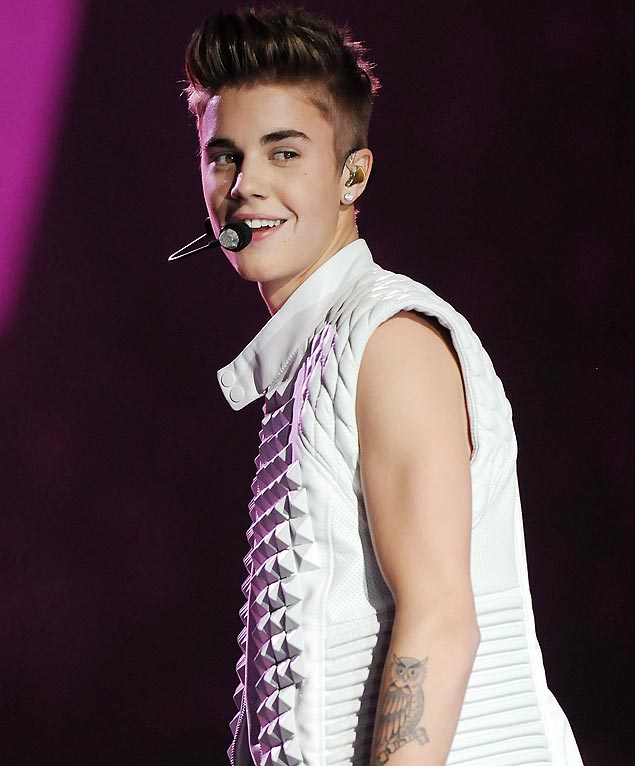 O cantor Justin Bieber em show em Nova York, em novembro de 2012